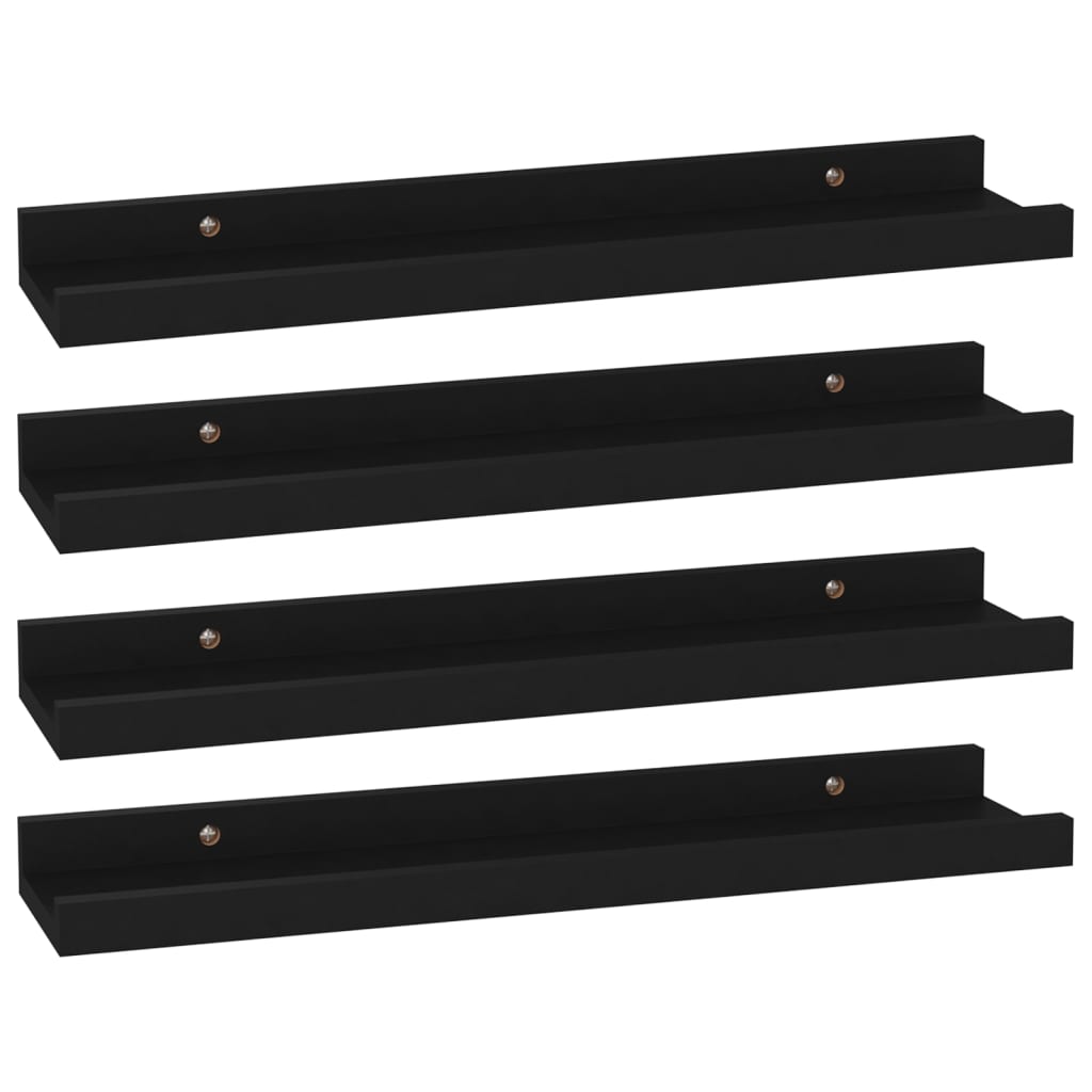 Étagères murales 4 pcs Noir 40x9x3 cm - XIOS