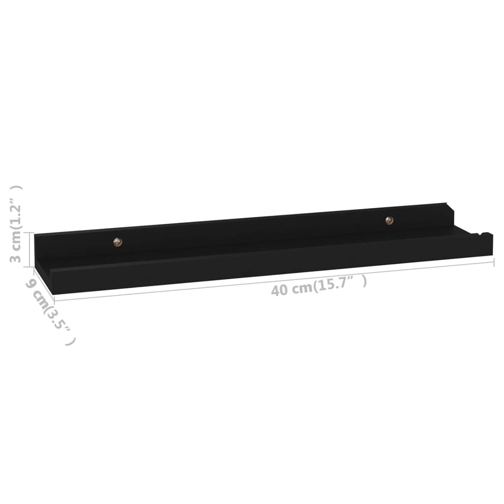 Étagères murales 4 pcs Noir 40x9x3 cm - XIOS