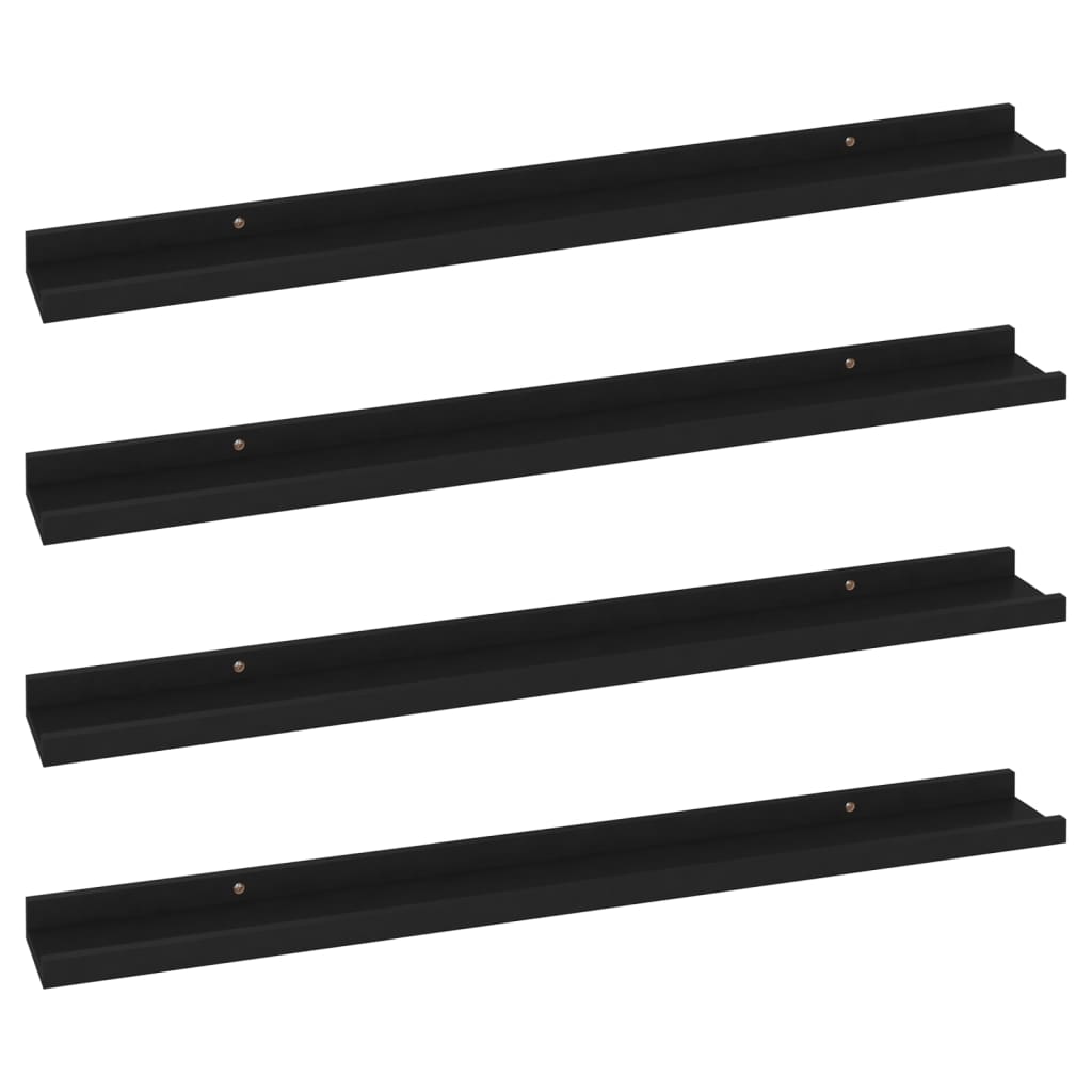 Étagères murales 4 pcs Noir 80x9x3 cm - XIOS