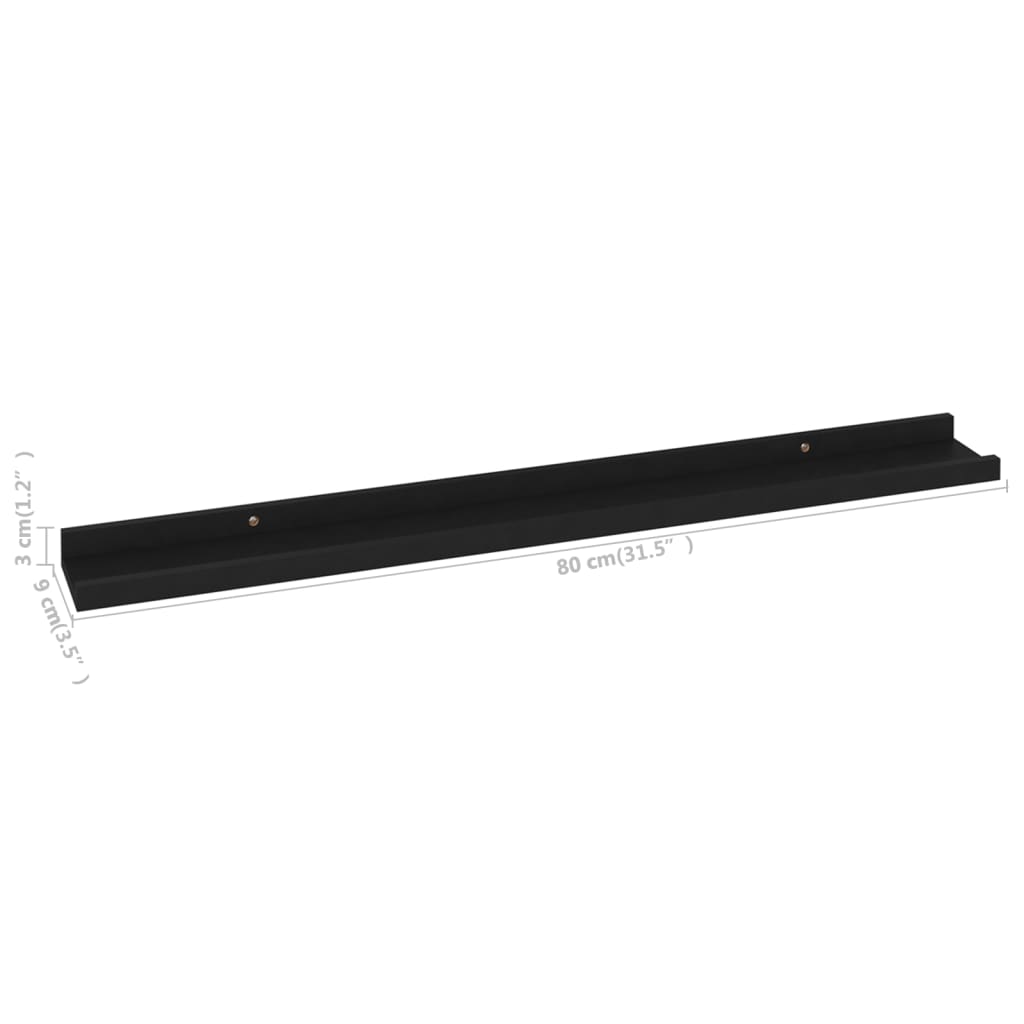 Étagères murales 4 pcs Noir 80x9x3 cm - XIOS