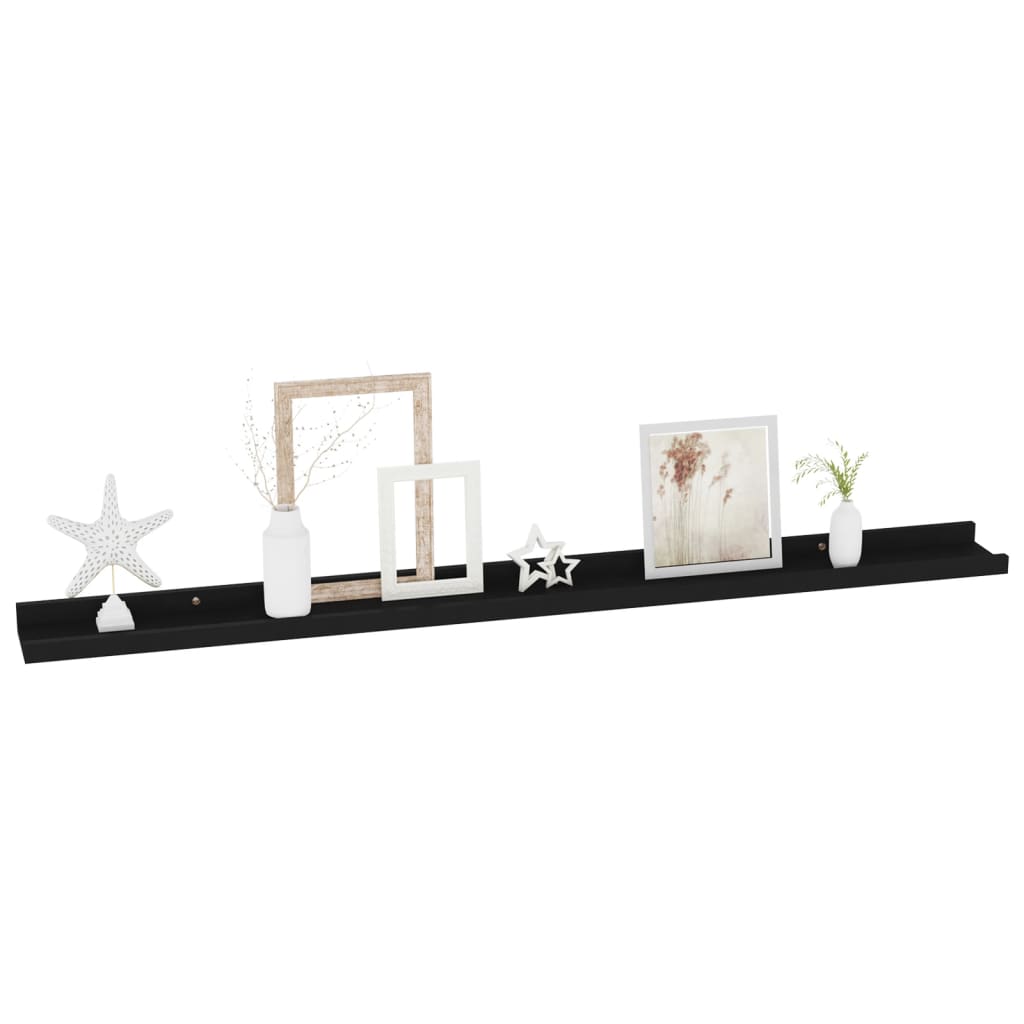 Étagères murales 4 pcs Noir 100x9x3 cm Étagères murales & corniches vidaXL