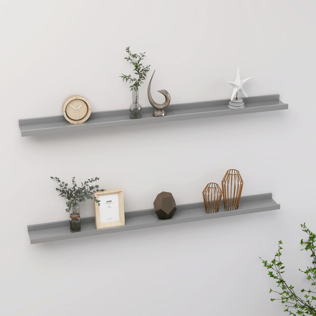 Étagères murales 2 pcs Gris 100x9x3 cm - XIOS