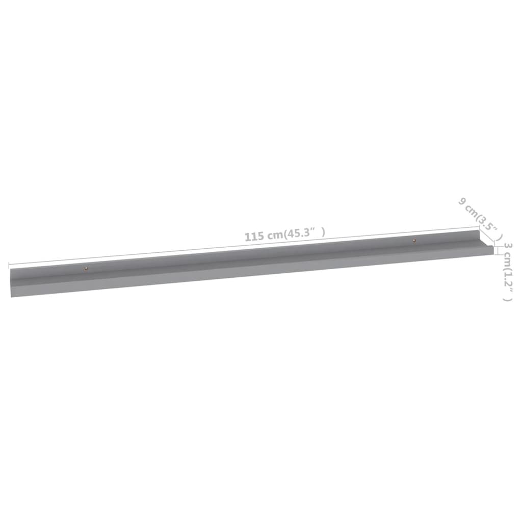 Étagères murales 2 pcs Gris 115x9x3 cm - XIOS