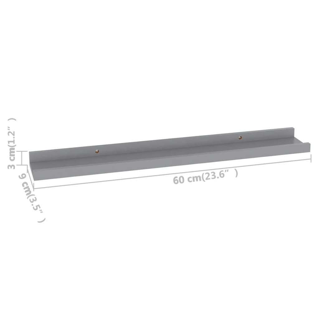 Étagères murales 4 pcs Gris 60x9x3 cm - XIOS