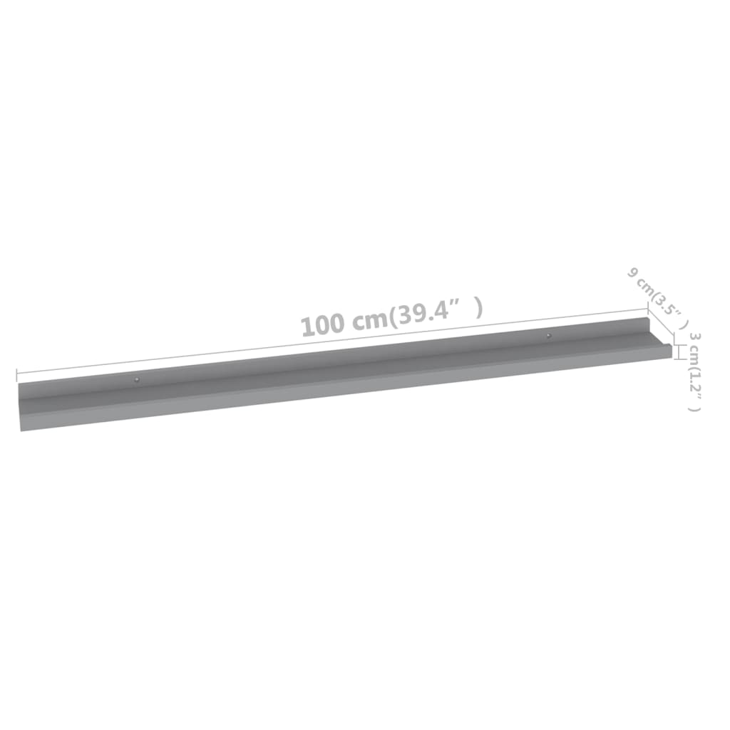 Étagères murales 4 pcs Gris 100x9x3 cm - XIOS