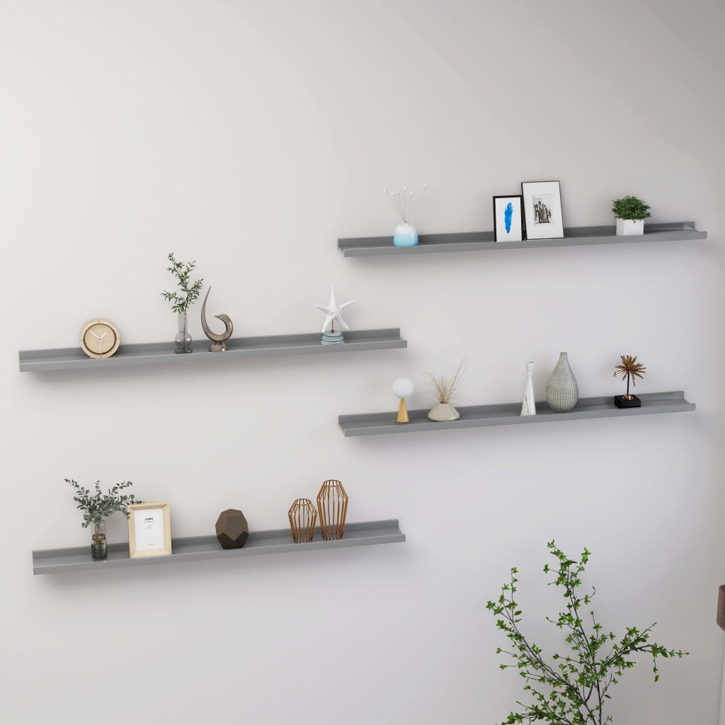 Étagères murales 4 pcs Gris 100x9x3 cm - XIOS