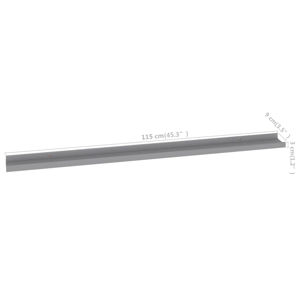 Étagères murales 4 pcs Gris 115x9x3 cm - XIOS
