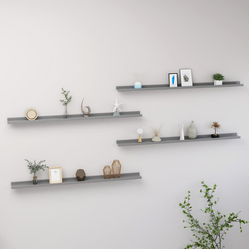 Étagères murales 4 pcs Gris 115x9x3 cm - XIOS