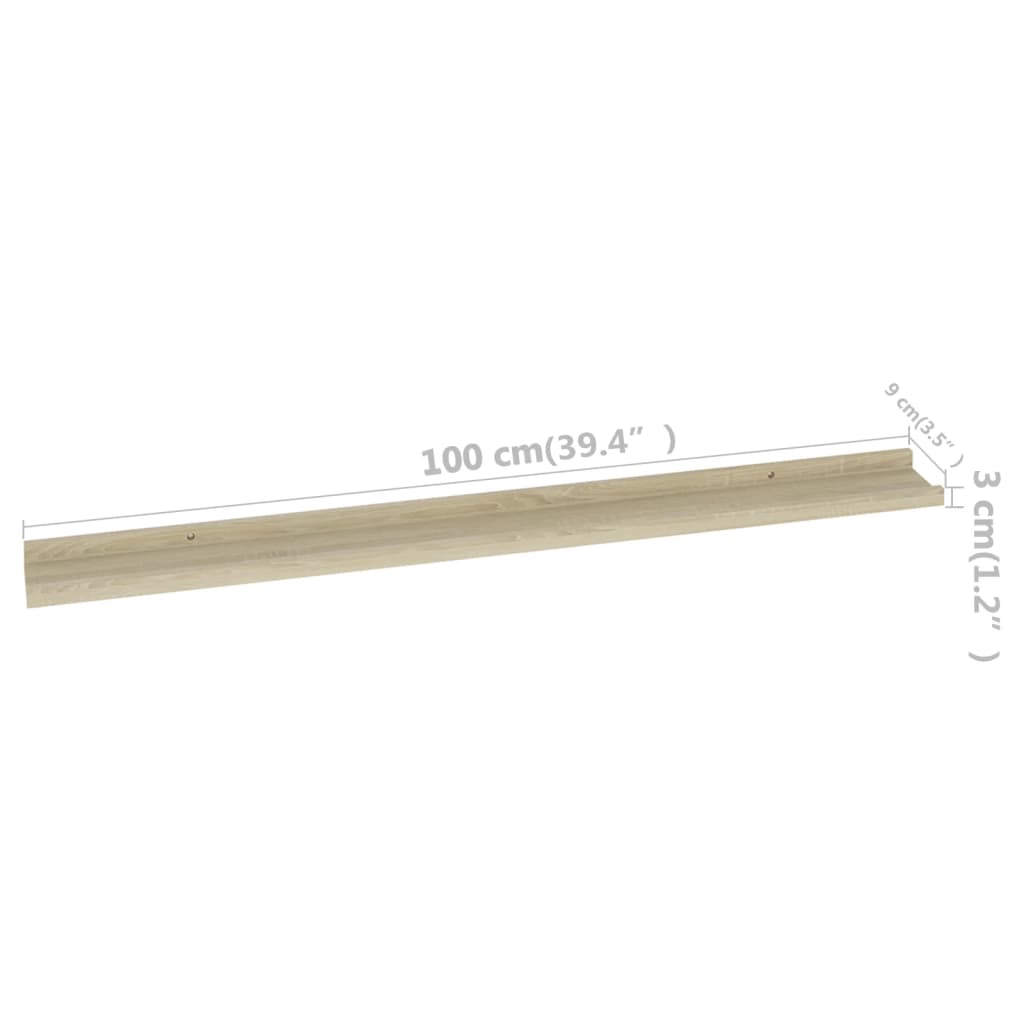 Étagères murales 2 pcs chêne sonoma 100x9x3 cm - XIOS