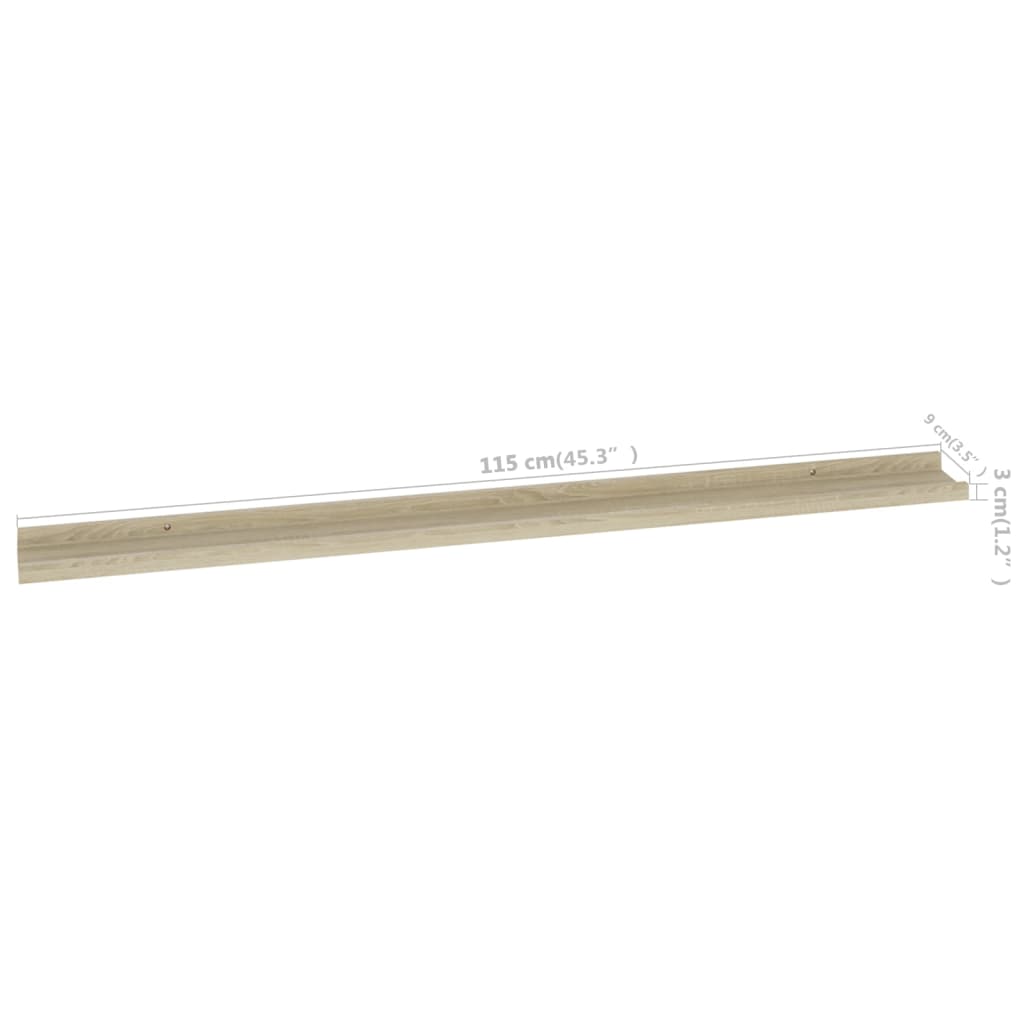 Étagères murales 2 pcs chêne sonoma 115x9x3 cm - XIOS