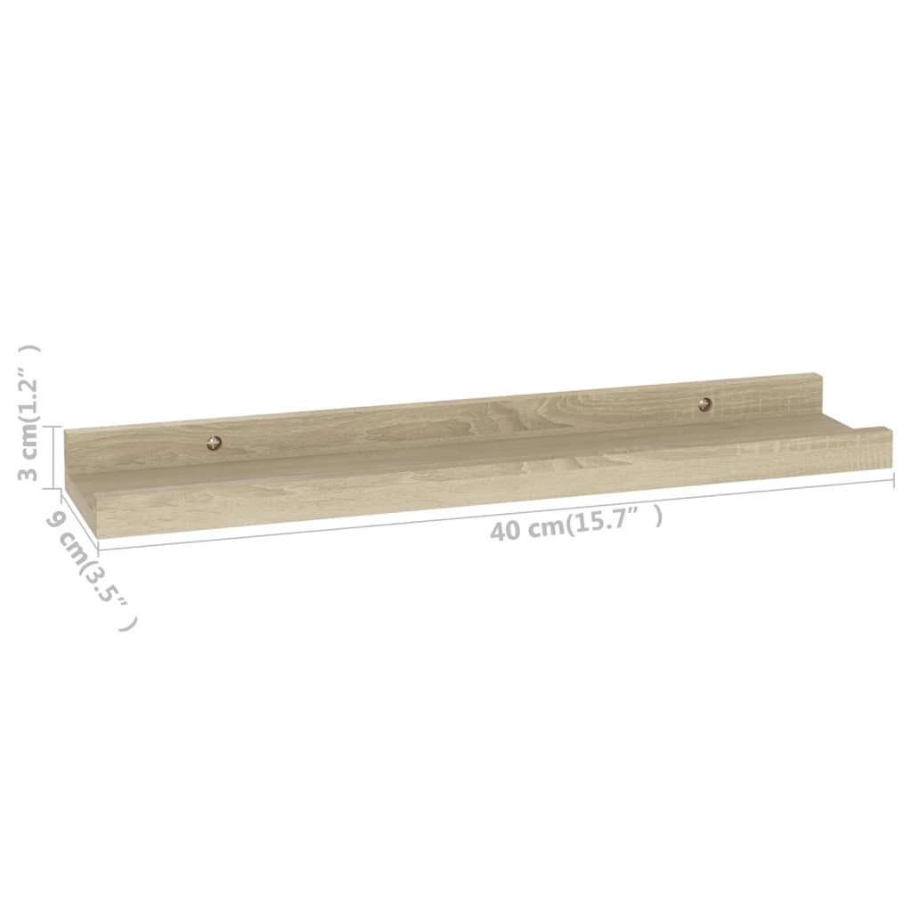 Étagères murales 4 pcs chêne sonoma 40x9x3 cm - XIOS