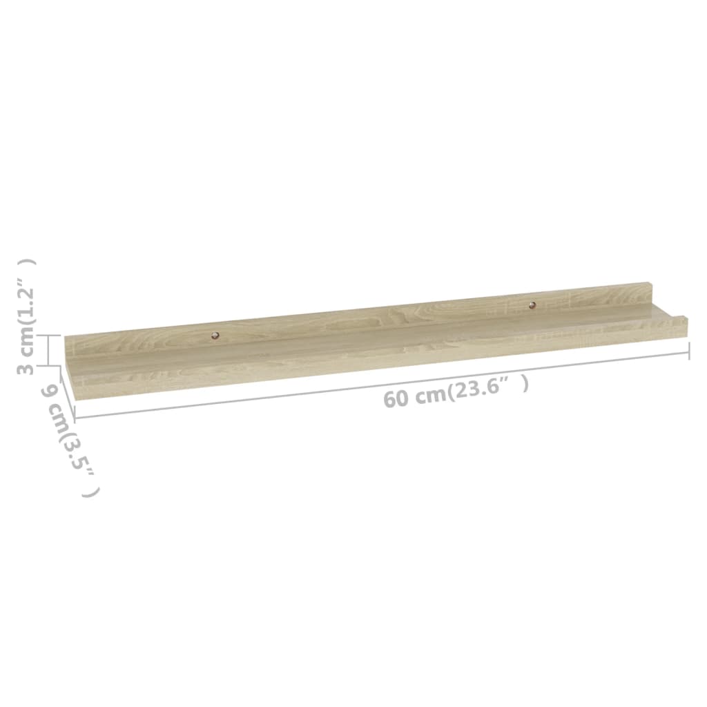 Étagères murales 4 pcs chêne sonoma 60x9x3 cm - XIOS