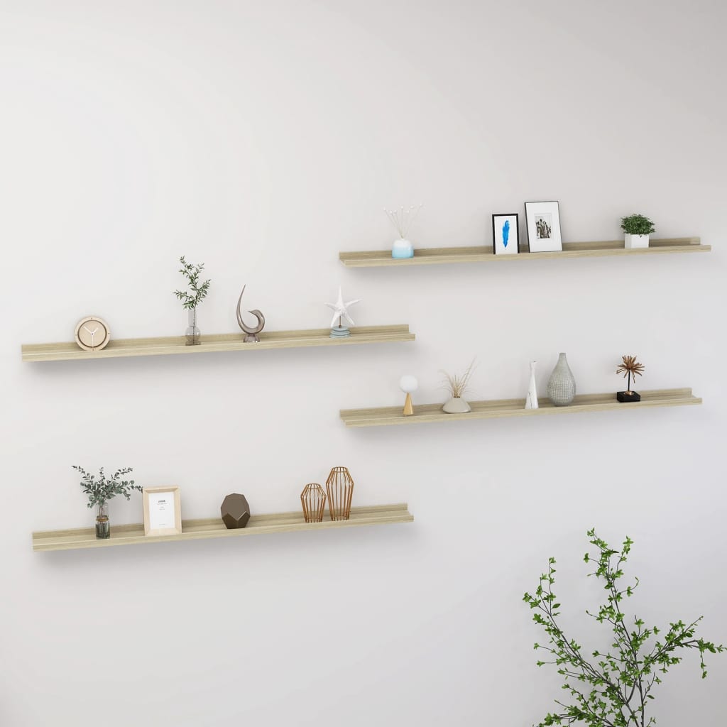 Étagères murales 4 pcs chêne sonoma 115x9x3 cm - XIOS