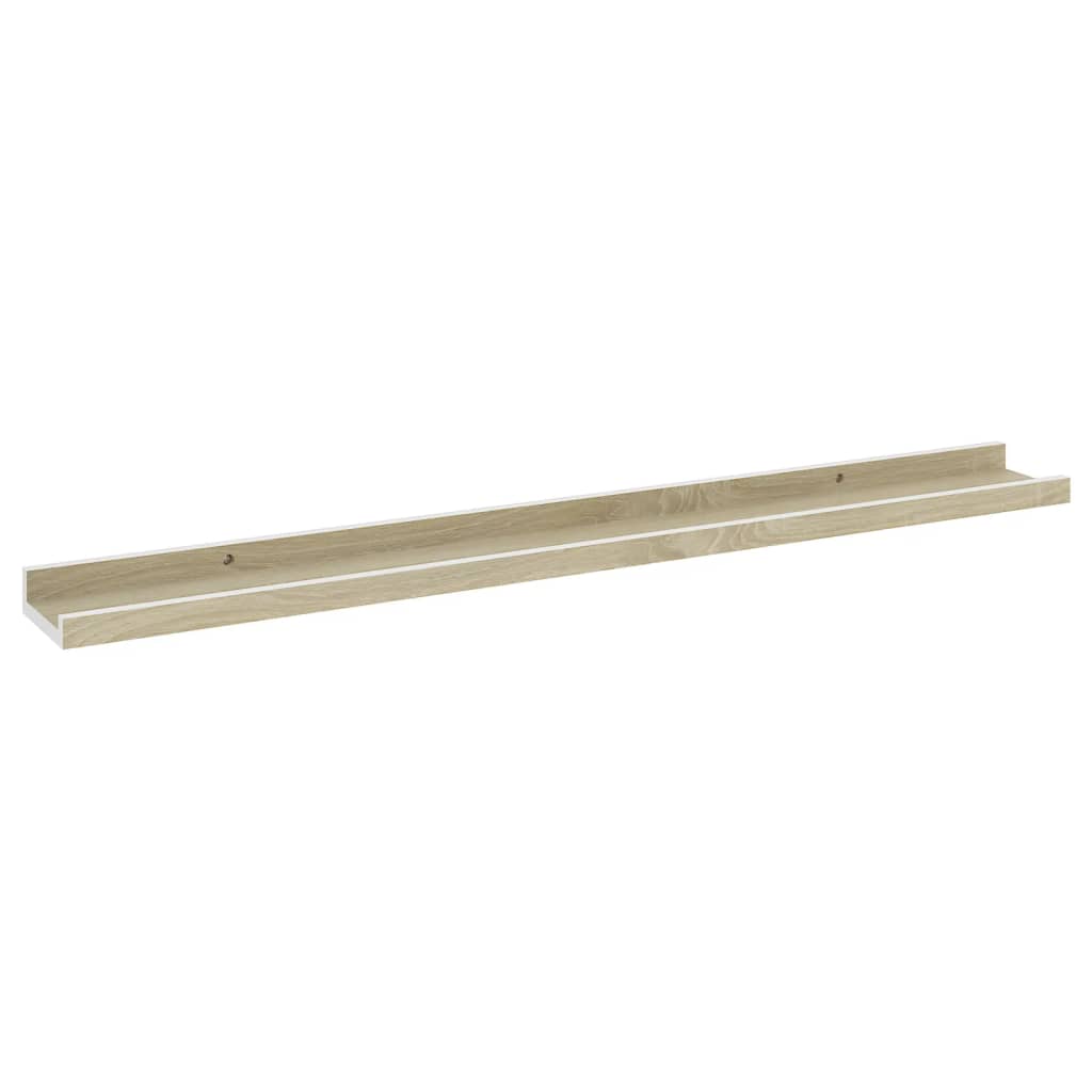 Étagères murales 2 pcs blanc et chêne sonoma 80x9x3 cm - XIOS