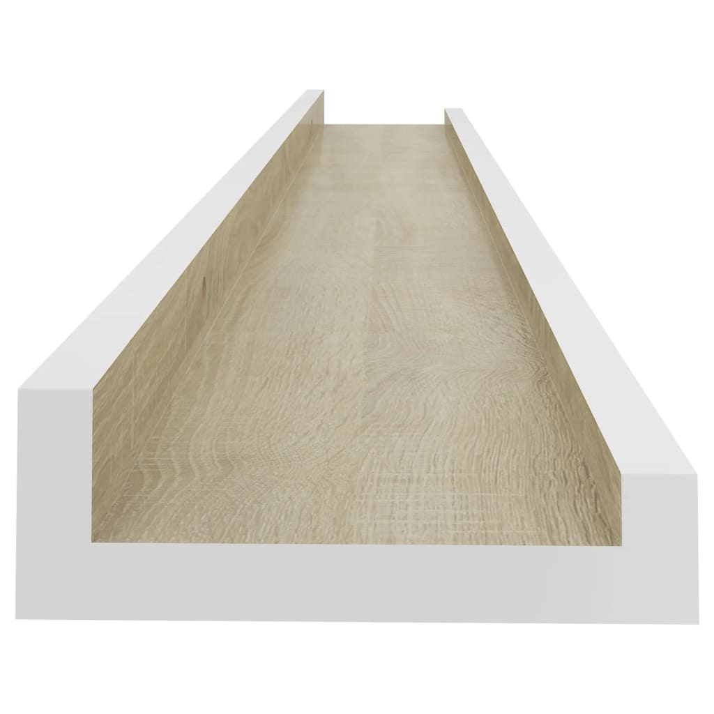 Étagères murales 2 pcs blanc et chêne sonoma 80x9x3 cm - XIOS