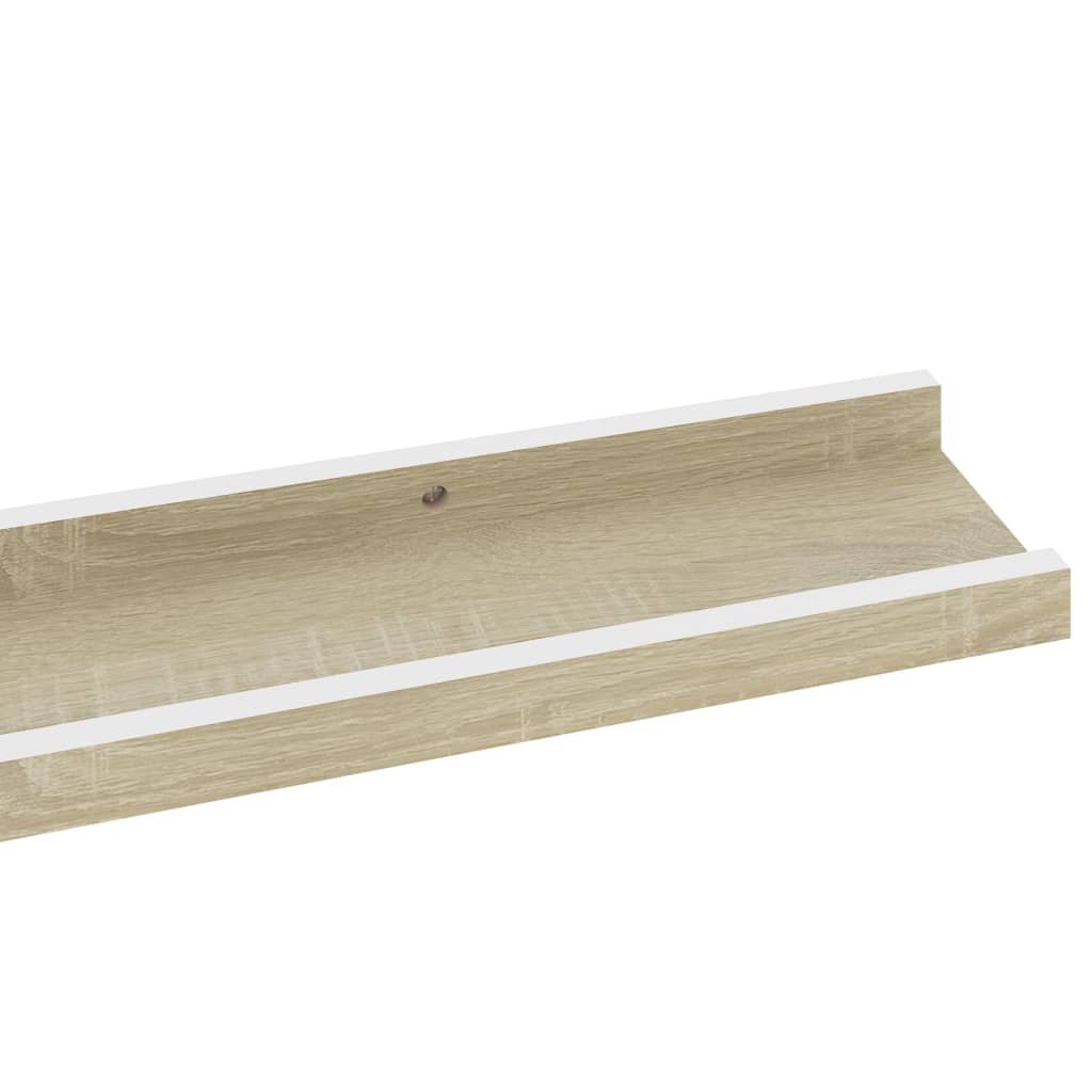 Étagères murales 2 pcs blanc et chêne sonoma 80x9x3 cm - XIOS