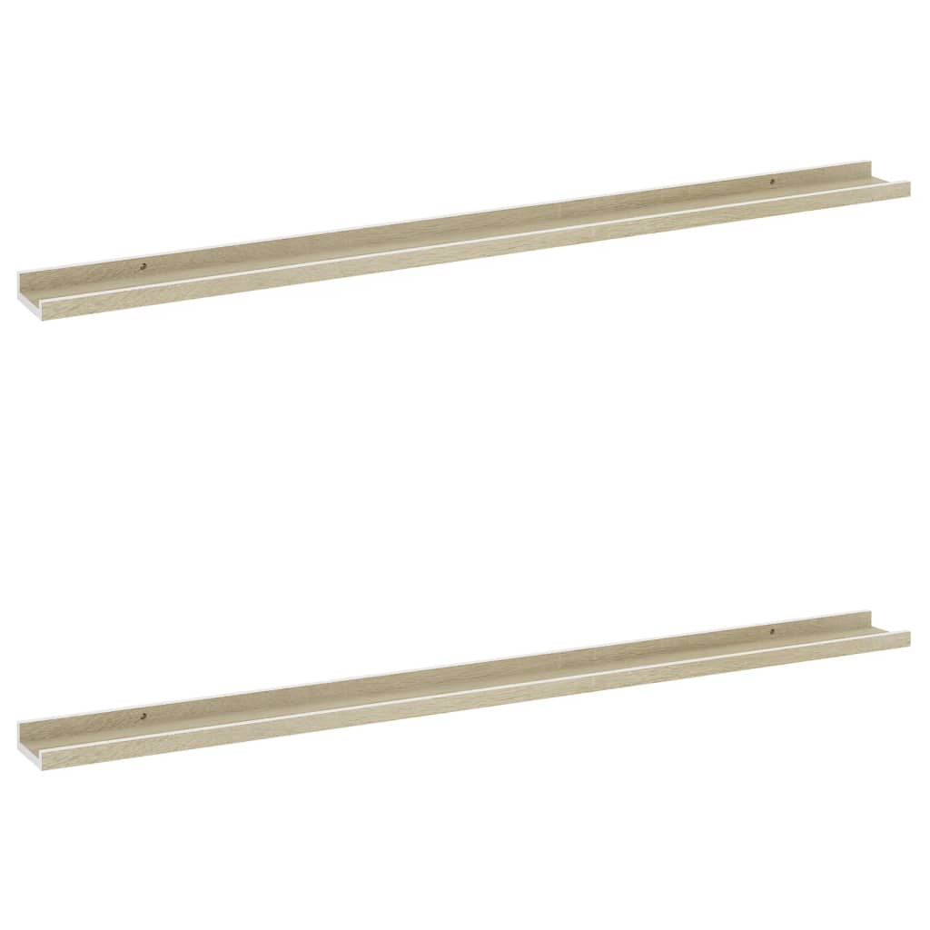 Étagères murales 2 pcs blanc et chêne sonoma 115x9x3 cm - XIOS