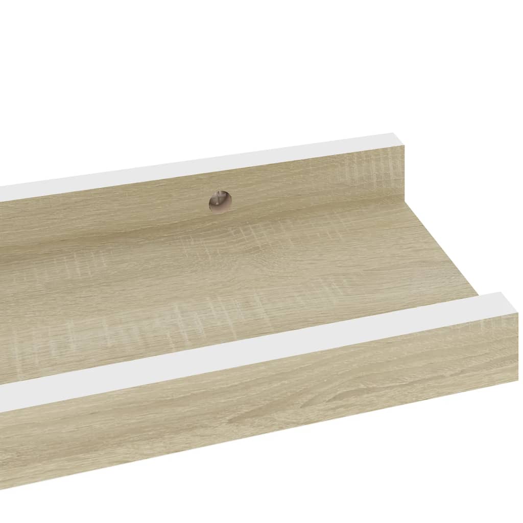 Étagères murales 4 pcs blanc et chêne sonoma 40x9x3 cm - XIOS