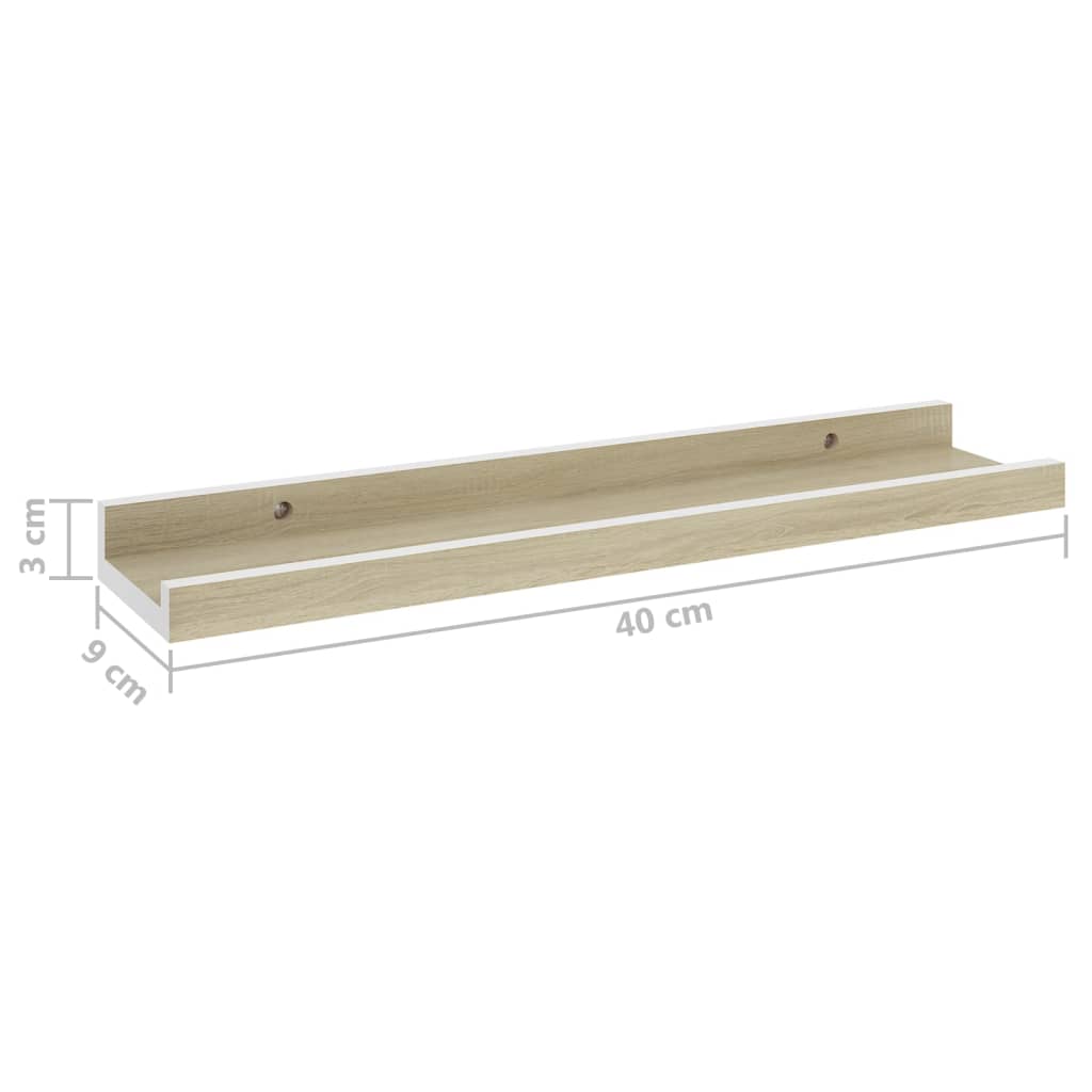 Étagères murales 4 pcs blanc et chêne sonoma 40x9x3 cm - XIOS