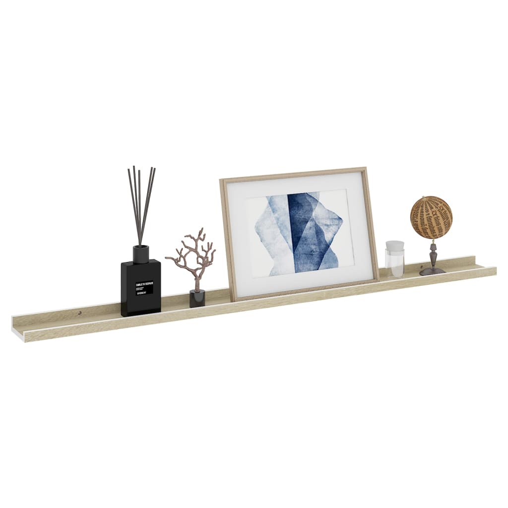 Étagères murales 4 pcs blanc et chêne sonoma 115x9x3 cm - XIOS