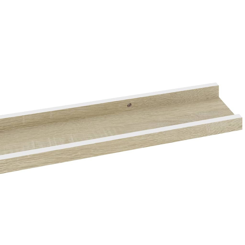 Étagères murales 4 pcs blanc et chêne sonoma 115x9x3 cm - XIOS