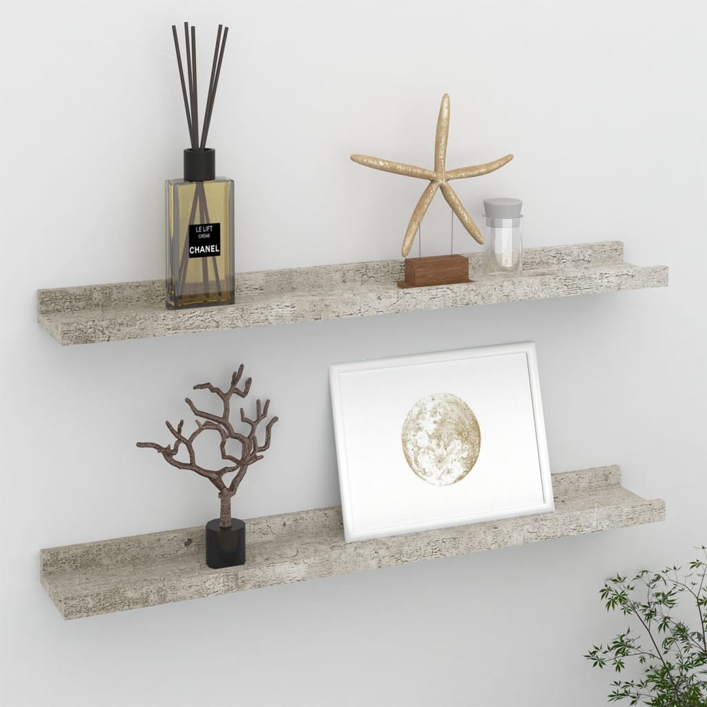 Étagères murales 2 pcs Gris béton 60x9x3 cm - XIOS