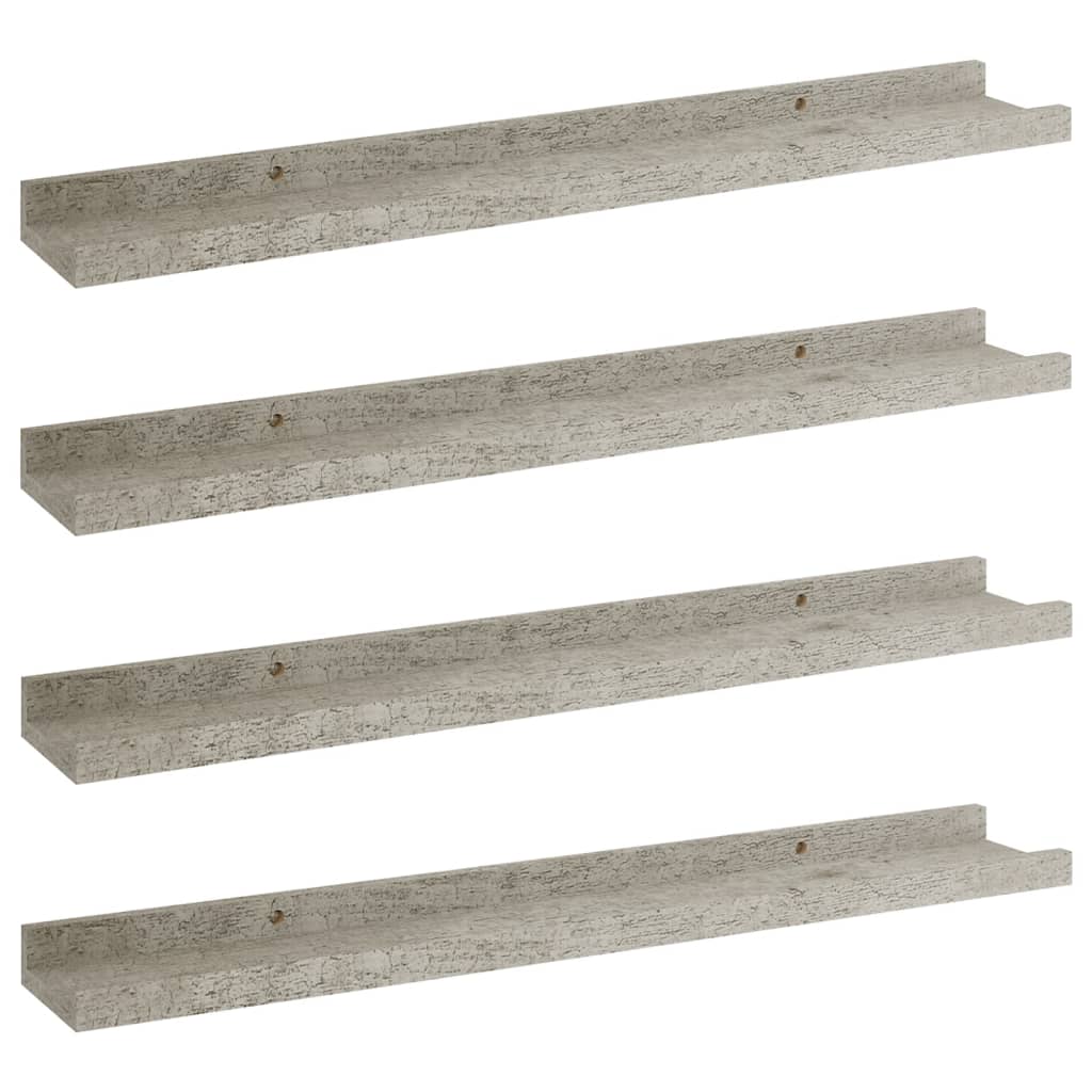 Étagères murales 4 pcs Gris béton 60x9x3 cm - XIOS