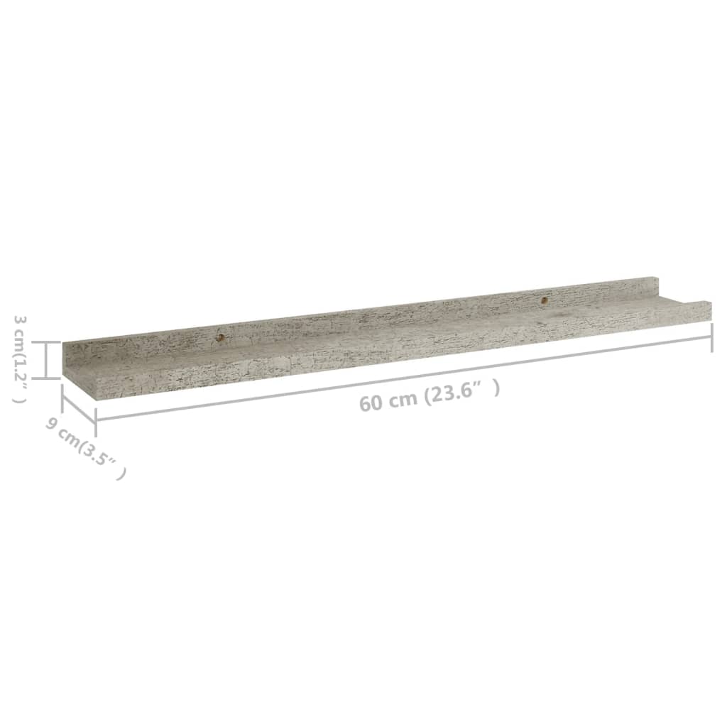 Étagères murales 4 pcs Gris béton 60x9x3 cm - XIOS