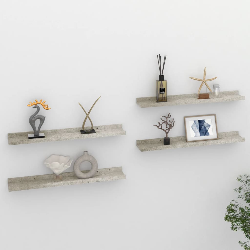 Étagères murales 4 pcs Gris béton 60x9x3 cm - XIOS