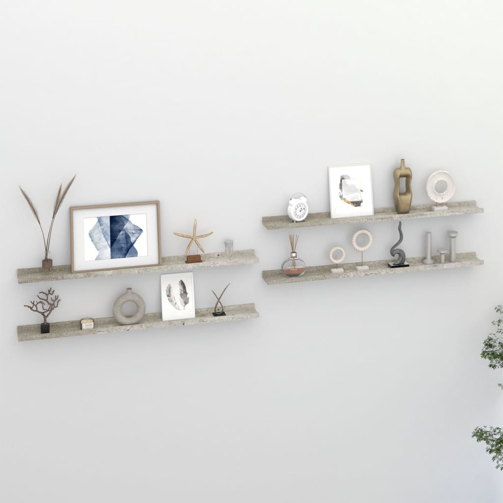 Étagères murales 4 pcs Gris béton 100x9x3 cm - XIOS