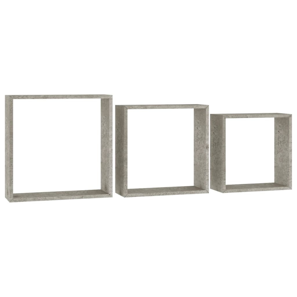 Étagères murales sous forme de cube 3 pcs Gris béton - XIOS