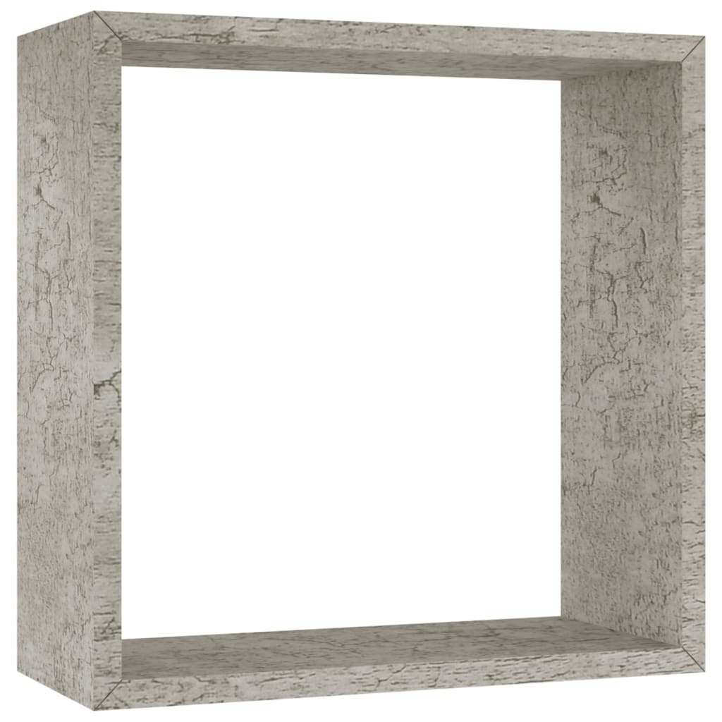 Étagères murales sous forme de cube 3 pcs Gris béton - XIOS