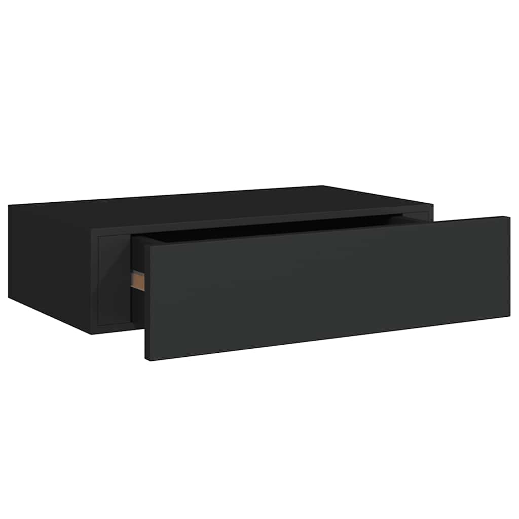 Étagères à tiroirs murales 2 pcs noir 40x23,5x10 cm MDF - XIOS