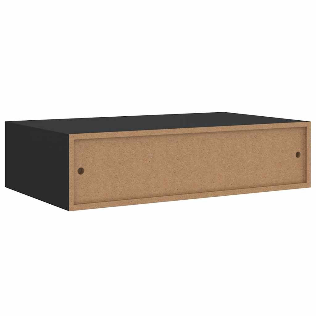 Étagères à tiroirs murales 2 pcs noir 40x23,5x10 cm MDF - XIOS