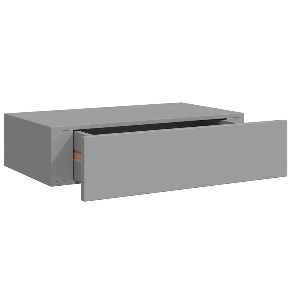 Étagère à tiroir murale gris 40x23,5x10 cm MDF - XIOS