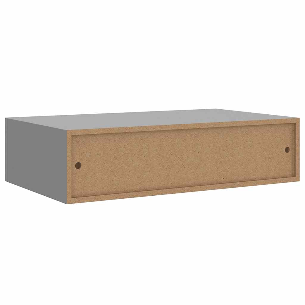 Étagère à tiroir murale gris 40x23,5x10 cm MDF - XIOS