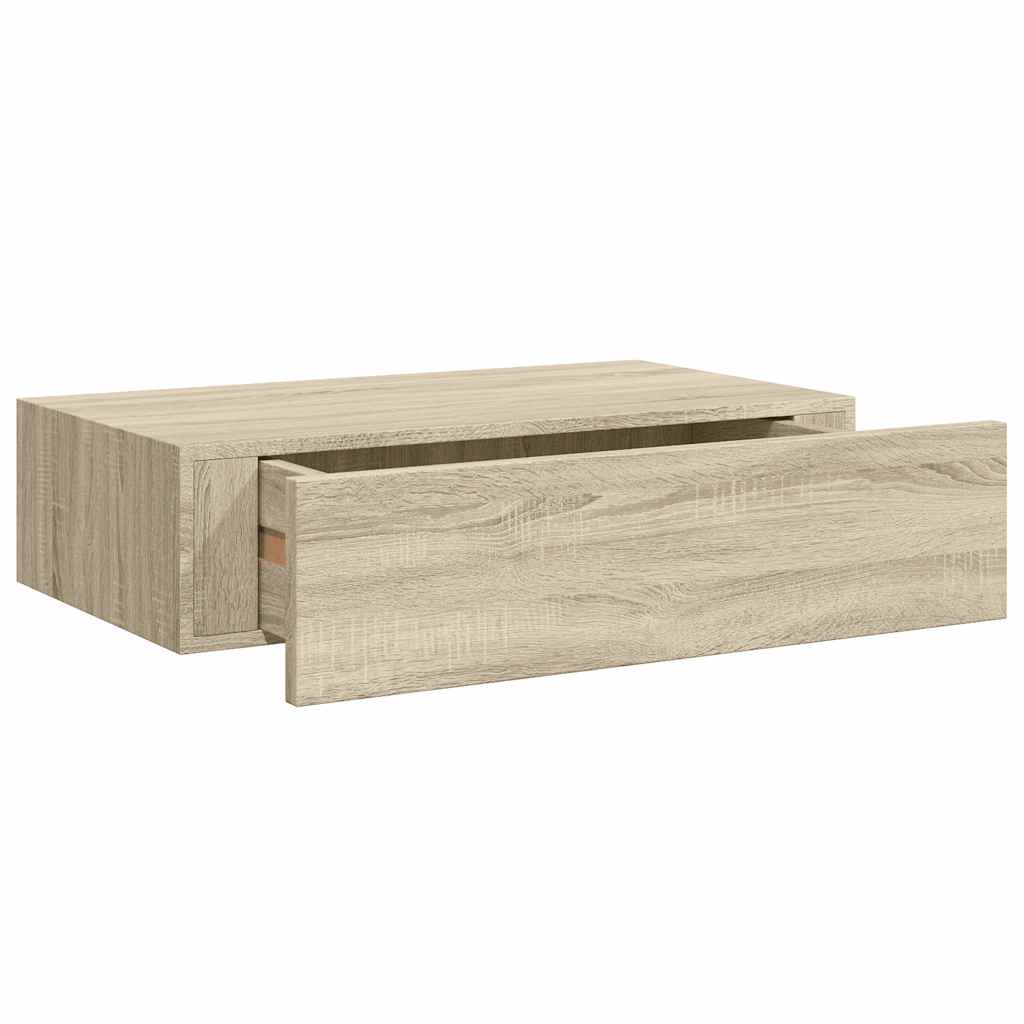 Étagères à tiroirs murales 2 pcs chêne 40x23,5x10 cm MDF - XIOS