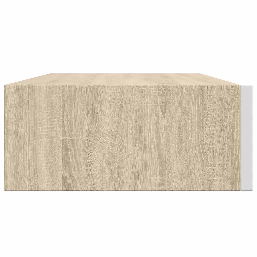 Étagères à tiroir murales 2 pcs Chêne et blanc 40x23,5x10cm MDF - XIOS