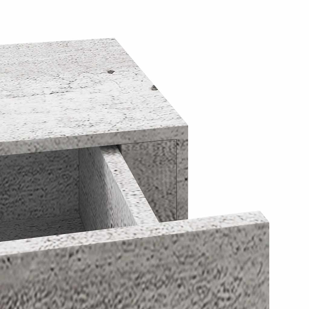 Étagère à tiroir murale Gris béton 40x23,5x10 cm MDF - XIOS