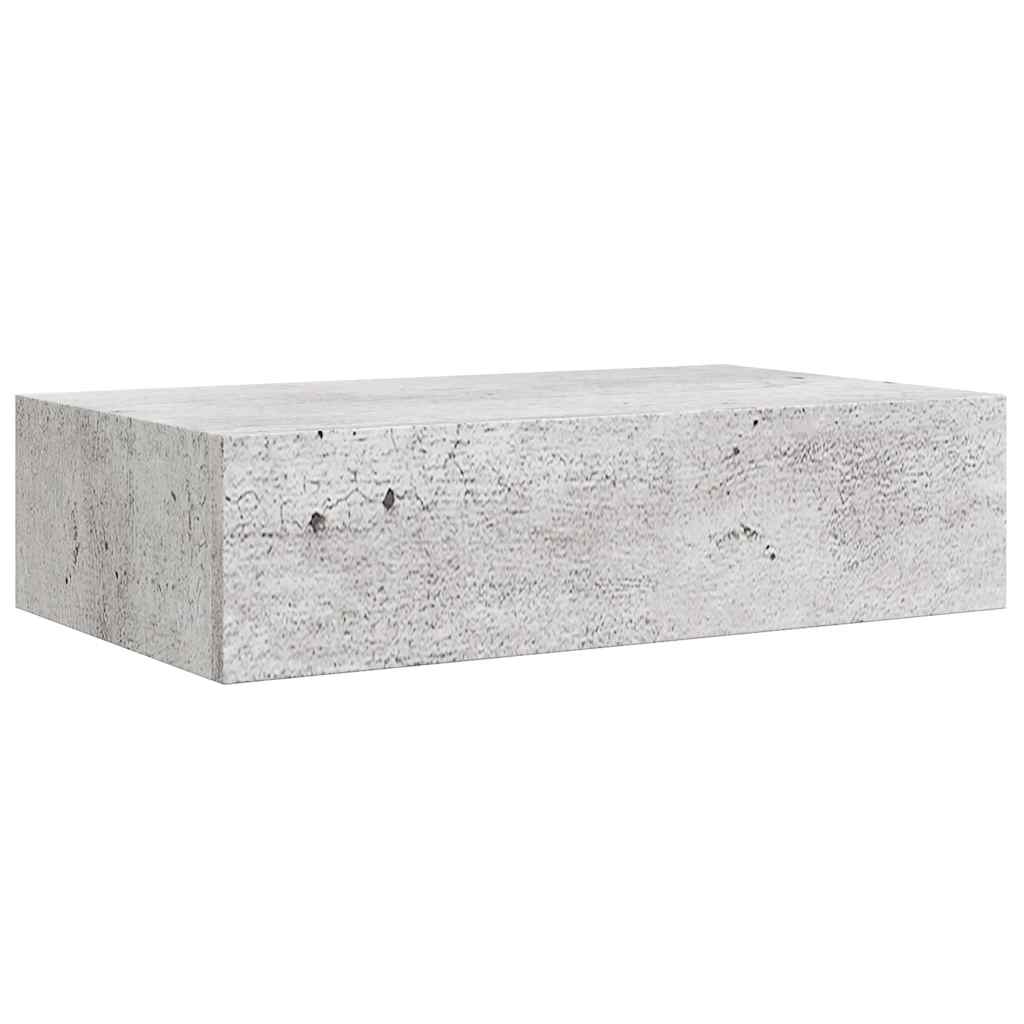 Étagères à tiroir murales 2 pcs Gris béton 40x23,5x10 cm MDF Étagères murales & corniches vidaXL
