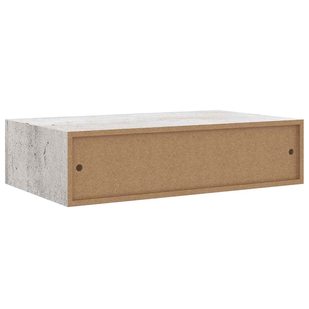 Étagères à tiroir murales 2 pcs Gris béton 40x23,5x10 cm MDF Étagères murales & corniches vidaXL