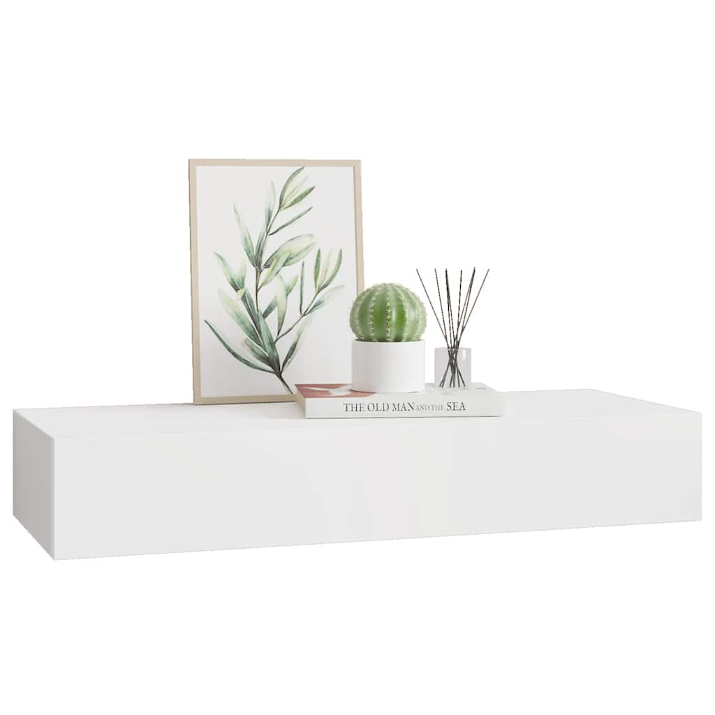Étagère à tiroir murale Blanc 60x23,5x10 cm MDF - XIOS