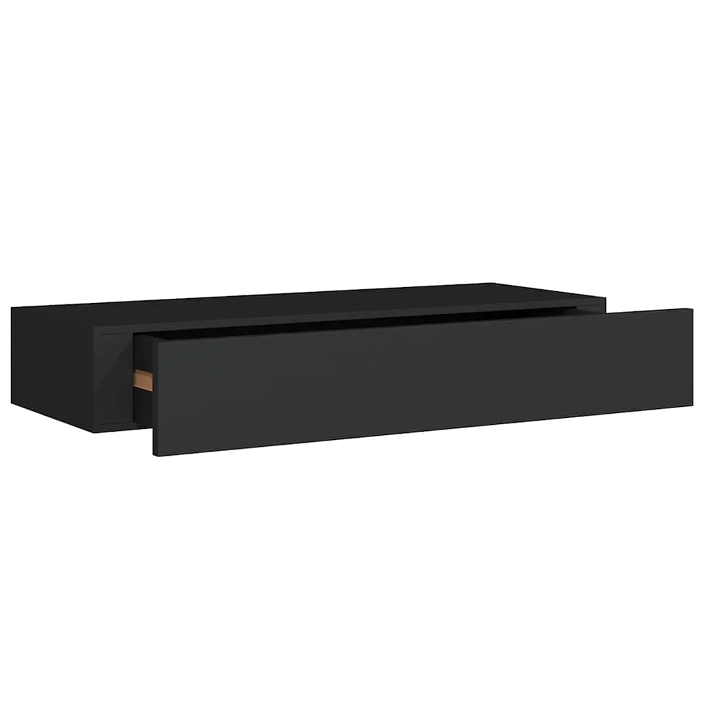 Étagères à tiroirs murales 2 pcs Noir 60x23,5x10 cm MDF - XIOS