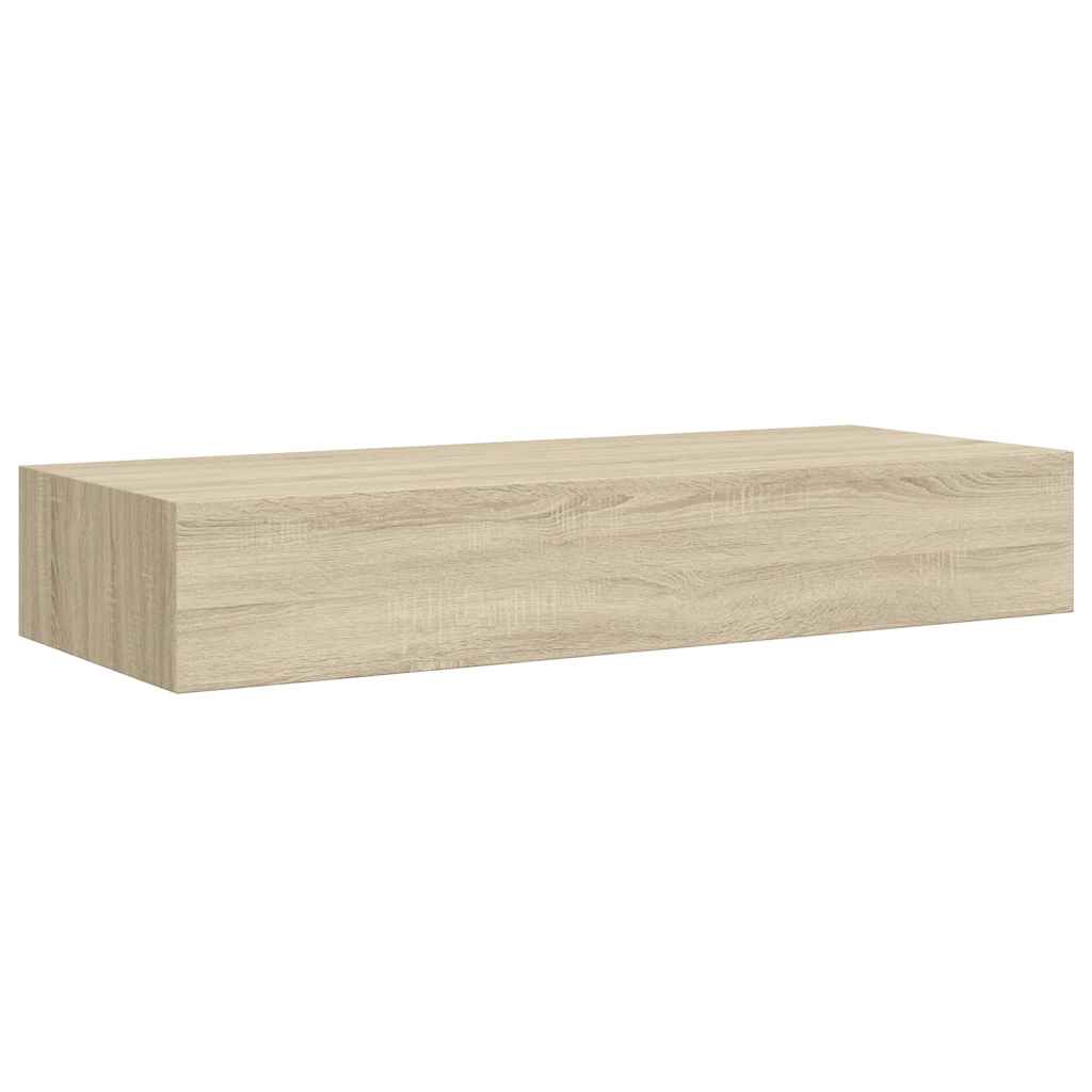 Étagère à tiroir murale chêne 60x23,5x10 cm MDF - XIOS