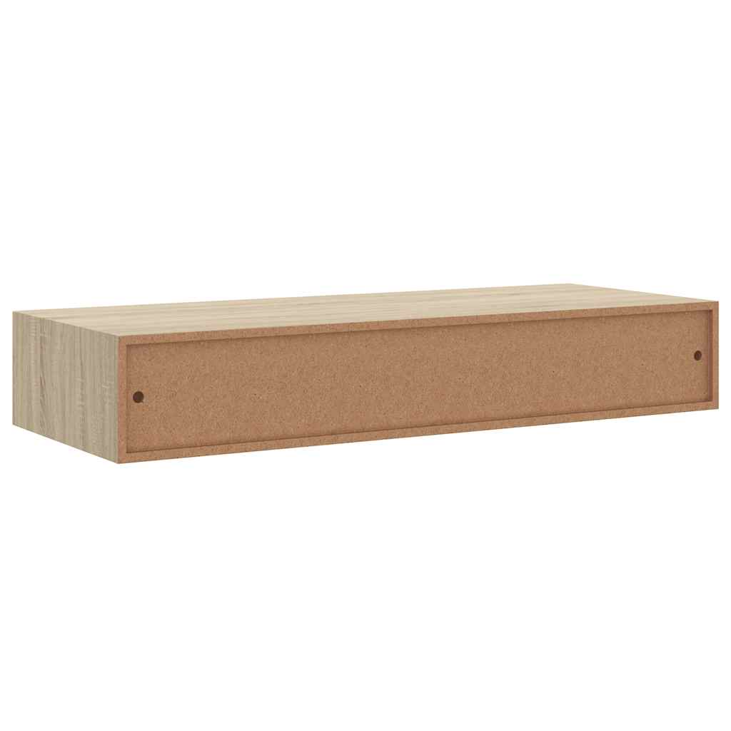 Étagère à tiroir murale chêne 60x23,5x10 cm MDF - XIOS
