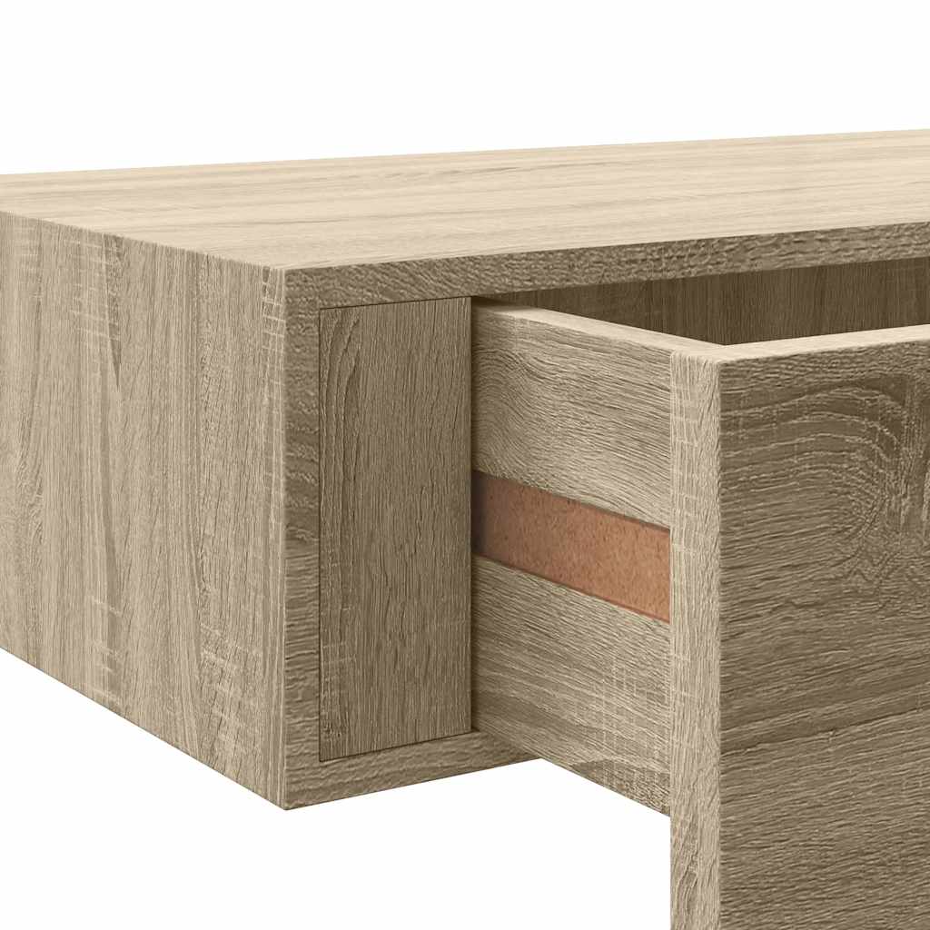 Étagères à tiroirs murales 2 pcs chêne 60x23,5x10 cm MDF - XIOS