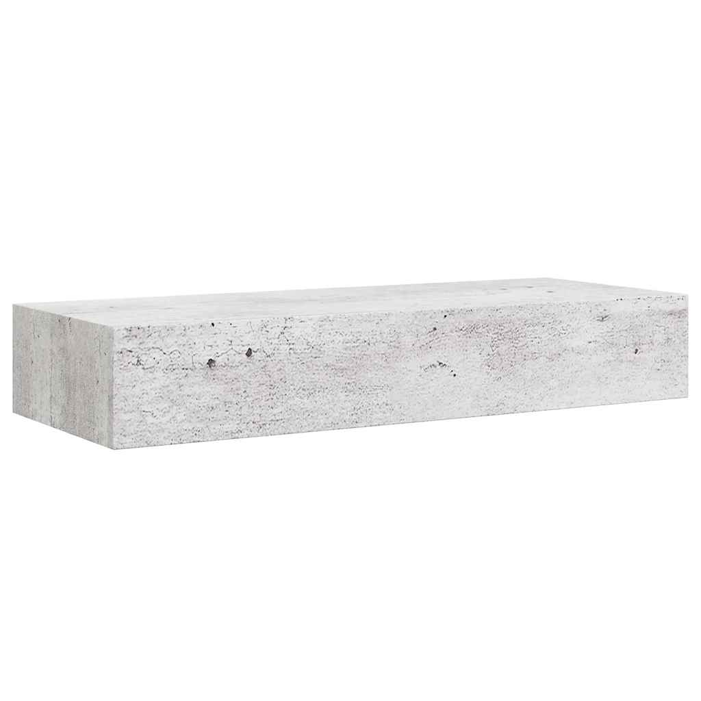 Étagère à tiroir murale Gris béton 60x23,5x10 cm MDF - XIOS