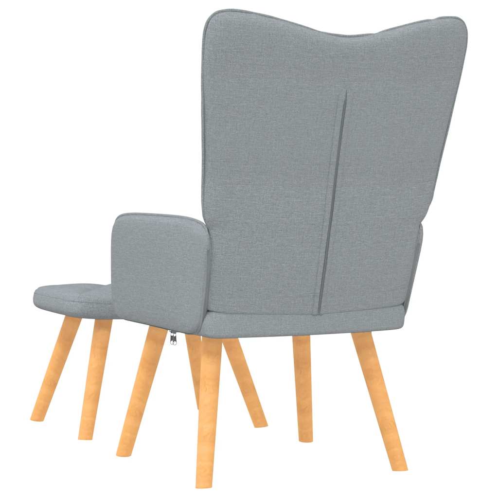 Chaise de relaxation avec tabouret Gris clair Tissu - XIOS