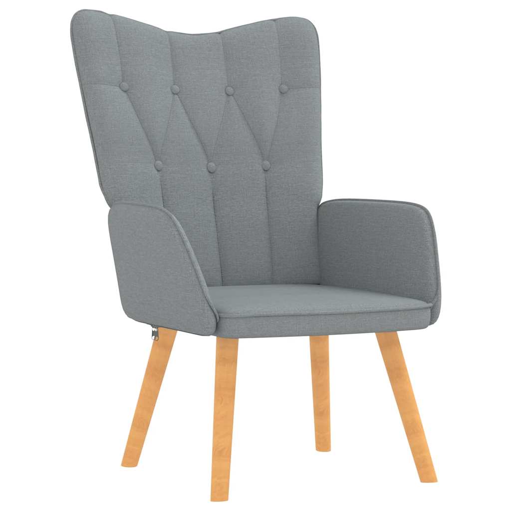 Chaise de relaxation avec tabouret Gris clair Tissu - XIOS