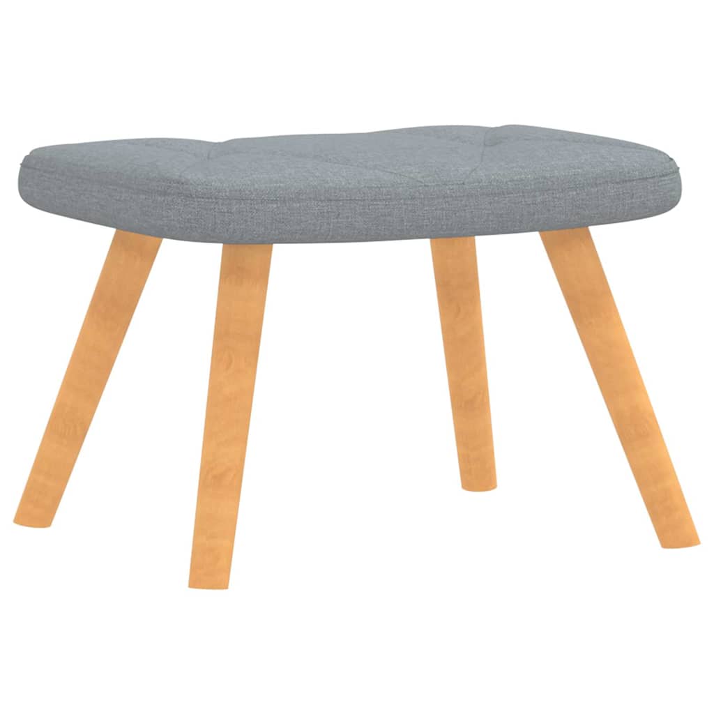 Chaise de relaxation avec tabouret Gris clair Tissu - XIOS